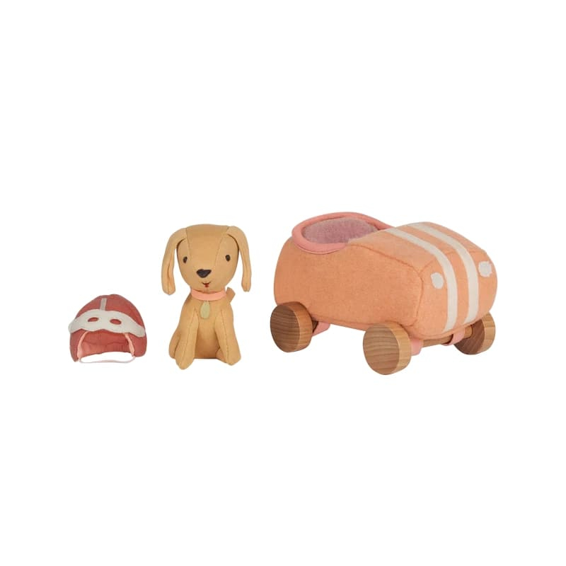 Текстильная игрушка Olli Ella "Отважная гонщица Holdie Dog-Go Racer Girl", розовая